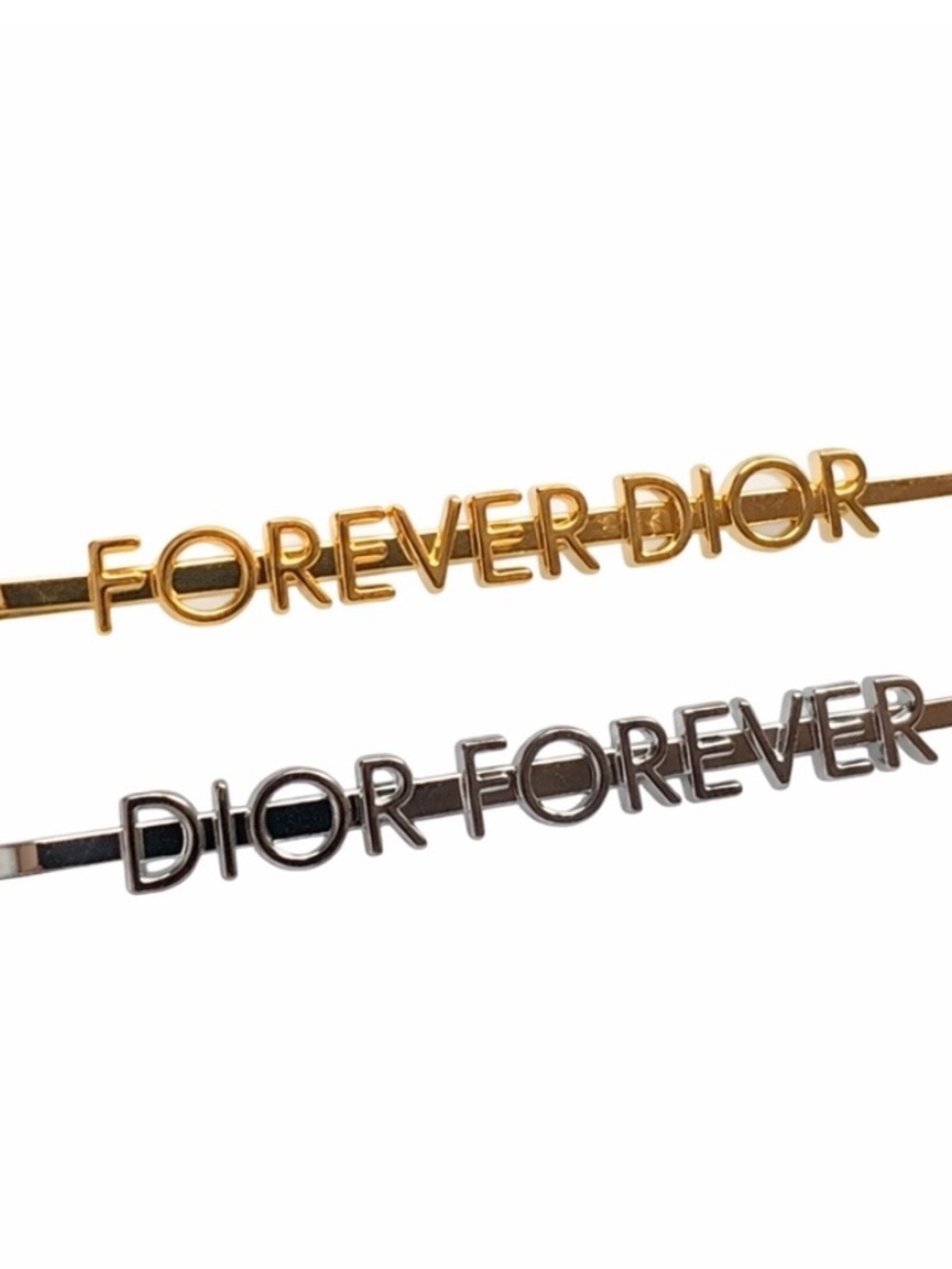 Dior “Dior Forever' Logo Hair Pins - Gold & Silver